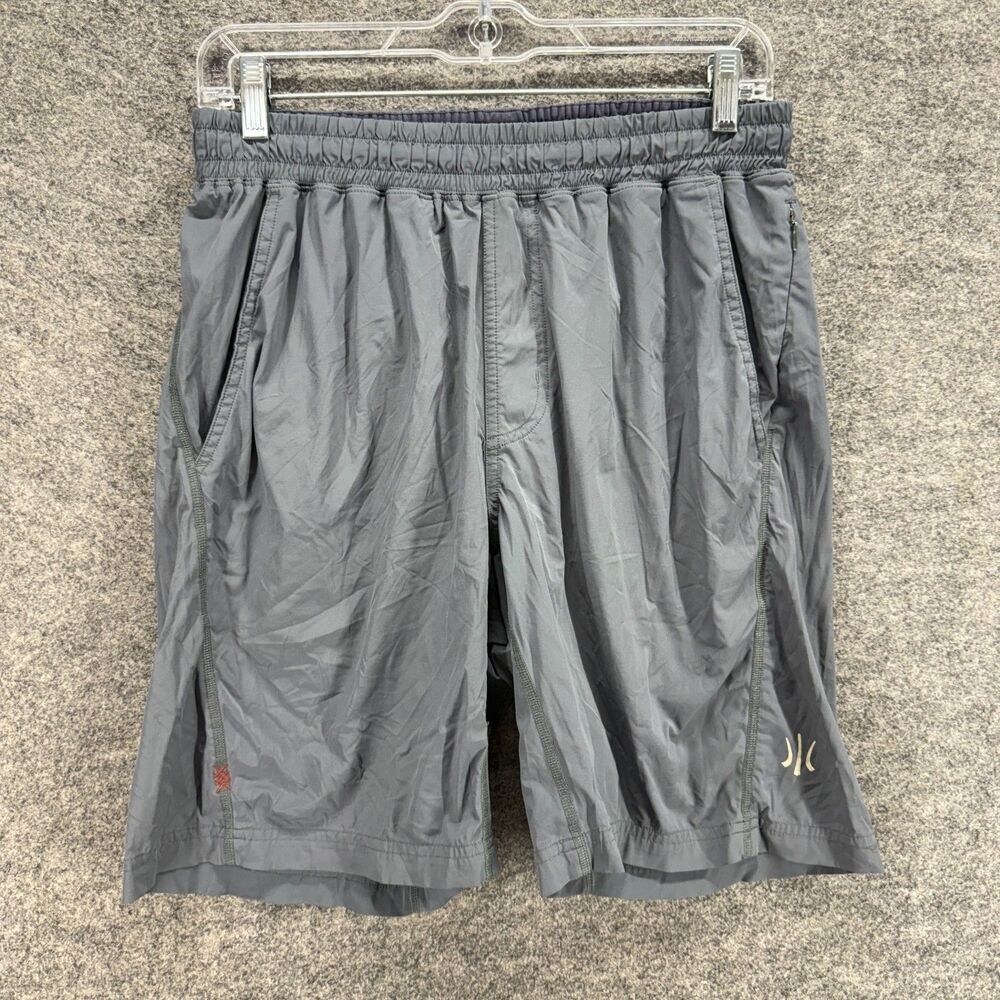 Rhone Shorts Men S Small Gray Mid Rise Chino Drawstring Elastic Waist Pockets